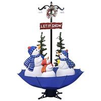 VidaXL Kerstboom sneeuwend met paraplubasis 170 cm pvc blauw - thumbnail