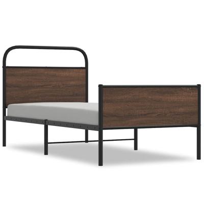 Bedframe zonder matras bewerkt hout bruin eikenkleur 107x203 cm