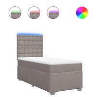 Boxspring met matras stof taupe 90x190 cm - thumbnail