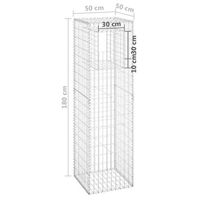 VidaXL Schanskorf palen 2 st 50x50x180 cm ijzer