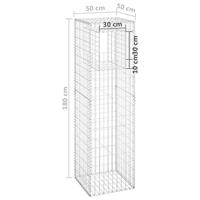 VidaXL Schanskorf palen 2 st 50x50x180 cm ijzer - thumbnail