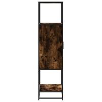 Hoge kast 68x35x139cm bewerkt hout en metaal gerookt eikenkleur - thumbnail