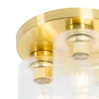 QAZQA Art Deco plafondlamp goud met glas 3-lichts - Laura - thumbnail