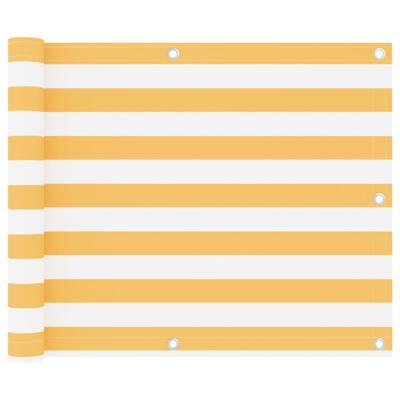 VidaXL Balkonscherm 75x400 cm oxford stof wit en geel