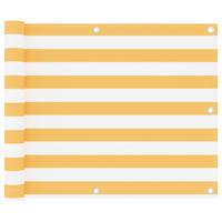 VidaXL Balkonscherm 75x400 cm oxford stof wit en geel - thumbnail