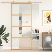 VidaXL Schuifdeur 90x205 cm helder esg-glas en aluminium goudkleurig - thumbnail
