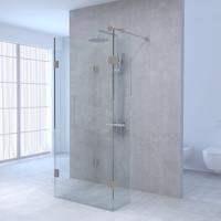 Brauer JC profielloze inloopdouche 100x110/40cm reversed geborsteld RVS - thumbnail