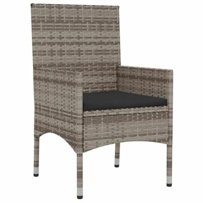 4-delige Loungeset met kussens poly rattan grijs 4-delige Loungeset met kussens poly rattan grijs
