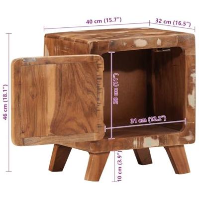 Nachtkastje 40x32x46 cm massief gerecycled hout