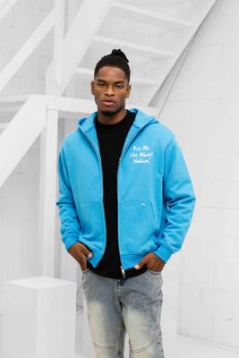 Croyez Kiss Me Like Zip Hoodie Heren Blauw - Maat L - Kleur: Blauw | Soccerfanshop Croyez Kiss Me Like Zip Hoodie Heren Blauw - Maat L - Kleur: Blauw | Soccerfanshop