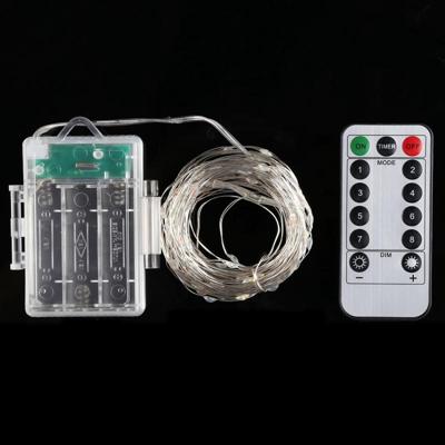 5m zilver koperdraad string licht 50 LEDs 3 x AA batterijen vak Fairy lamp decoratieve licht met afstandsbediening DC 5V