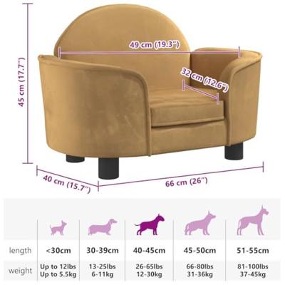 VidaXL Hondenmand 66x40x45 cm fluweel bruin VidaXL Hondenmand 66x40x45 cm fluweel bruin