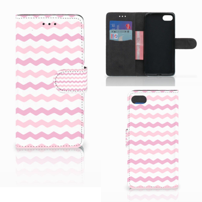 Huawei Y5 2018 Telefoon Hoesje Waves Roze Huawei Y5 2018 Telefoon Hoesje Waves Roze