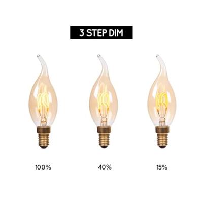 Lucide CT35 - Filament lamp - Ø 3,5 cm - LED 3 StepDim (Memory) - E14 - 1x3W 2200K - Amber Lucide CT35 - Filament lamp - Ø 3,5 cm - LED 3 StepDim (Memory) - E14 - 1x3W 2200K - Amber