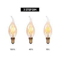 Lucide CT35 - Filament lamp - Ø 3,5 cm - LED 3 StepDim (Memory) - E14 - 1x3W 2200K - Amber - thumbnail