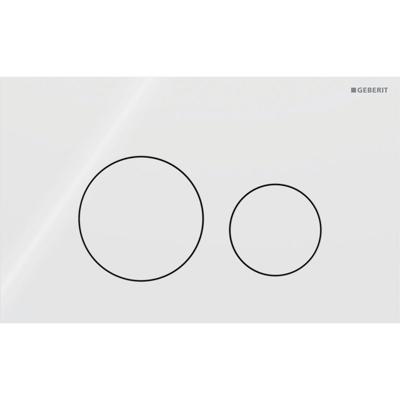 Geberit Drukplaat Sigma 40, 2-toets Round Glas Wit