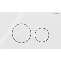 Geberit Drukplaat Sigma 40, 2-toets Round Glas Wit - thumbnail