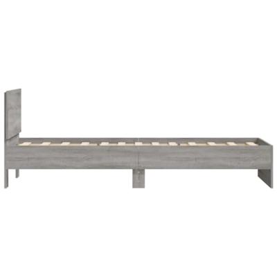 Bedframe met hoofdeinde bewerkt hout grijs sonoma 90x190 cm