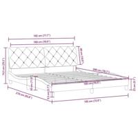 Bedframe zonder matras 180x200 cm fluweel donkergrijs - thumbnail