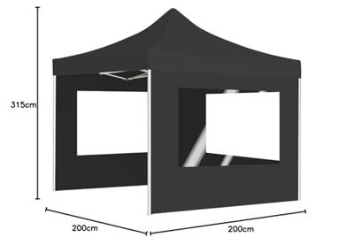 VidaXL Partytent inklapbaar met wanden 2x2 m aluminium antraciet