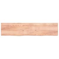 Tafelblad 220x50x(2-6)cm behandeld massief eikenhout lichtbruin - thumbnail