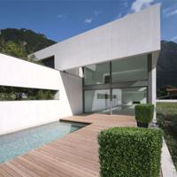 Kunst Buxus vierkant 30cm - UV bestendig - thumbnail