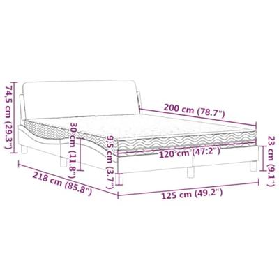 Bed met matras "Dover" stof taupe 120x200 cm