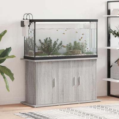 Aquariumstandaard 101x41x58 cm bewerkt hout grijs sonoma eiken