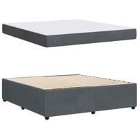 Bedframe met matras met matras Donkergrijs 180 x 200 cm Fluweel - thumbnail