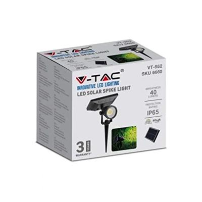 V-TAC 6660 VT-952 Tuinlamp op zonne-energie LED LED 2.00 W Zwart