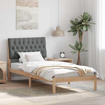 Bedframe met Gevoerd Hoofdgedeelte Bruin 90 x 190 cm Bedframe met Gevoerd Hoofdgedeelte Bruin 90 x 190 cm
