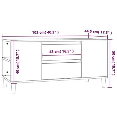 Tv-meubel 102x44,5x50 cm bewerkt hout gerookt eikenkleurig Tv-meubel 102x44,5x50 cm bewerkt hout gerookt eikenkleurig