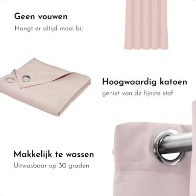 Gordijn TODAY Essential Ondoorzichtig Licht Roze 140 x 240 cm
