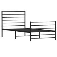 Bedframe met hoofd- en voeteneinde metaal zwart 100x190 cm - thumbnail