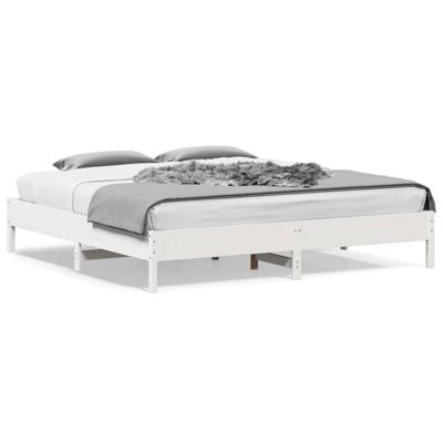 Bedframe massief grenenhout wit 200x200 cm Bedframe massief grenenhout wit 200x200 cm