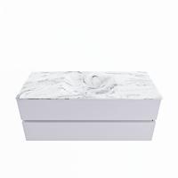 MONDIAZ VICA-DLUX 120cm badmeubel onderkast Cale 2 lades. Inbouw wastafel CLOUD midden zonder kraangat, kleur Glace. - thumbnail