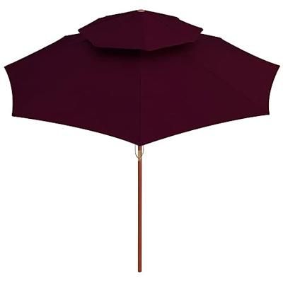 Parasol dubbeldekker met houten paal 270 cm bordeauxrood