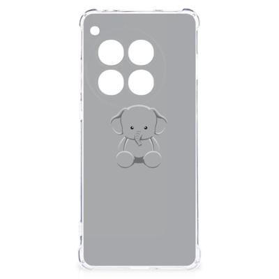 OnePlus 12 Stevig | Bumper Hoesje | Grijs Baby Olifant OnePlus 12 Stevig | Bumper Hoesje | Grijs Baby Olifant