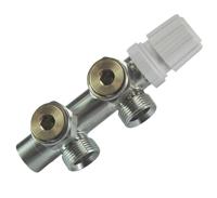 Riko Thermostaat onderblok voor radiator haaks-links | Geborsteld staal - thumbnail