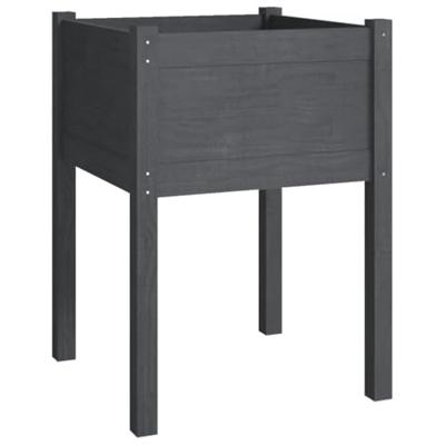 VidaXL Plantenbakken 2 st 50x50x70 cm massief grenenhout grijs VidaXL Plantenbakken 2 st 50x50x70 cm massief grenenhout grijs