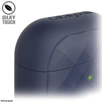 Catalyst Ring Clip Case voor AirPods 1 en 2 - Siliconen AirPods-case met textuurpatroon, hoogglanzende oppervlakteafwerking met extra grip, compatibel met draadloos opladen - Marineblauw - thumbnail