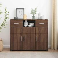 Dressoir bruin eikenkleur 88.5 x 30.5 x 73 cm Bewerkt hout - thumbnail