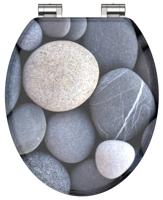 MDF WC-bril GREY STONE met soft-close lange levensduur: extreem onbreekbaar en krasbestendig comfort en functie: geruisloos sluiten dankzij de automatische valrem eenvoudig schoon te maken dankz - thumbnail