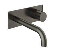 Hotbath Cobber afbouwdeel inbouw wastafelmengkraan met achterplaat en 18 cm uitloop verouderd ijzer CB006EXT18AI - thumbnail