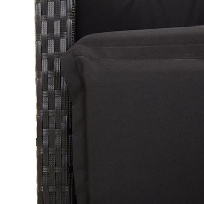 7-delige Tuinset met kussens poly rattan zwart