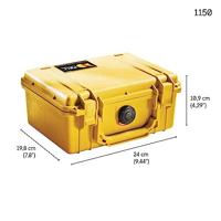 Peli 1150 Stootbestendige Camera Koffer, Ip67 Waterdicht, Capaciteit3L, Gemaakt In De Vs, Met Aanpasbaar Plukschuim, Kleur: Geel - thumbnail