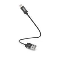 Hama Oplaadkabel USB-A - Lightning 0,2 M Nylon Zwart - thumbnail