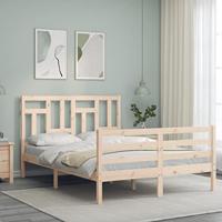 Bedframe met hoofdbord massief hout - thumbnail