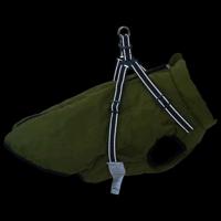 VidaXL Hondenjas met harnas waterdicht reflecterend legergroen l68 - thumbnail