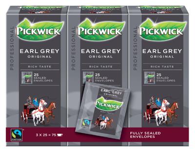 Pickwick thee, Earl Grey, fairtrade, pak van 25 zakjes